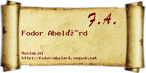 Fodor Abelárd névjegykártya